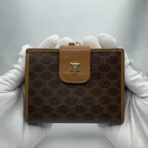 Vintage CELINE Gamaguchi Wallet Macadam Brown PVC x Leather (RARE VERSION)